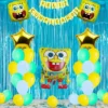Kit Decoración Bob Esponja Globos Metálicos + Numero