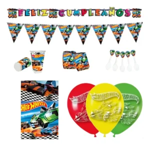 D_NQ_NP_2X_661782-MCO111602015277_052026-F Kit Infantil Decoración Fiesta - Hot Wheels X24 Invitados