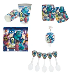 Kit Monsters Inc Mantel Vela Vasos Platos Sullivan
