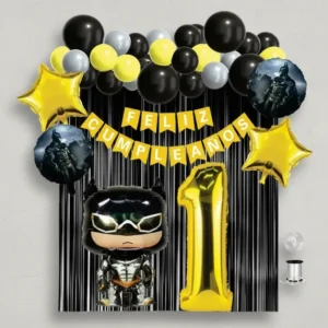 Kit Decoración Batman Globos Metálicos + Numero