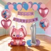 Kit Decoración Angela Stitch Globos Metálicos + Numero