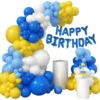 Kit Globos Azul Amarillo Cumpleaños Fiesta Decoración