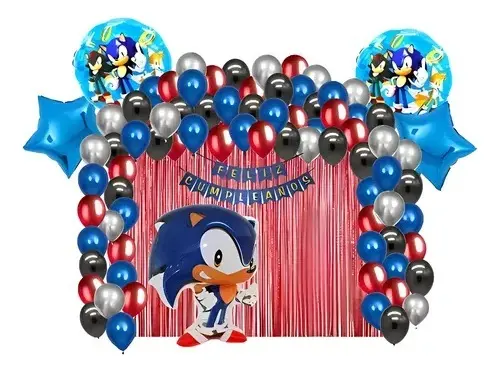 Decoración Fiesta Cumpleaños Globos Sonic