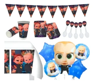 D_NQ_NP_2X_710739-MCO111601464451_052026-F Kit Decoración Fiesta - Un Jefe En Pañales X12 + Bouquet X5