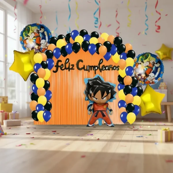 Kit Decoración Dragon Ball Globos Metálicos + Número