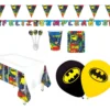 Kit Batman Cumpleaños Globos Mantel Vasos Platos Fiesta x12inv