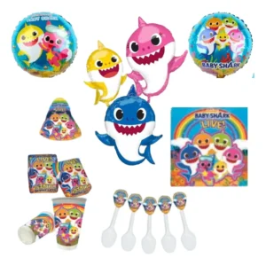 Kit Decoración Completa Baby Shark Para Cumpleaños + Globos x12inv