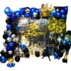 Decoración Fiesta Globos Feliz Cumpleaños Azul Cortina Grado