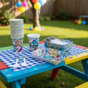 D_NQ_NP_2X_729392-MLA106482042122_022026-F (1) Kit Decoracion Monster Inc X24 Vasos + Platos + Cucharas