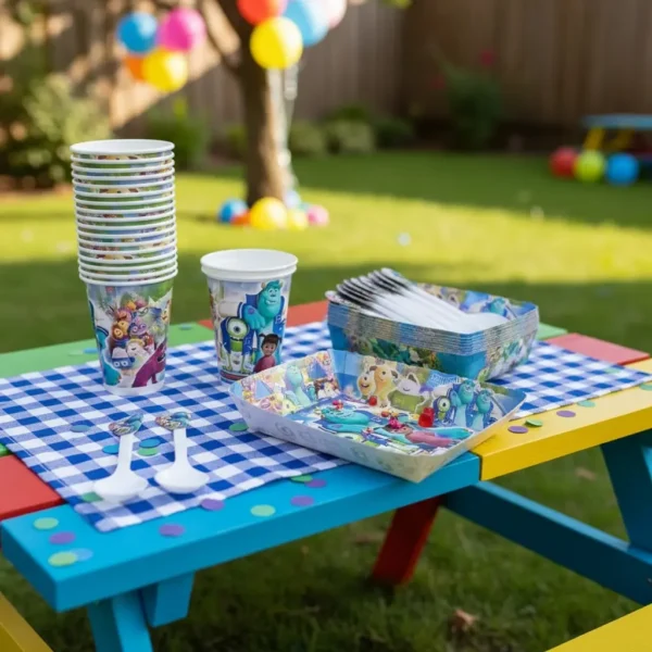 Kit Decoracion Monster Inc X24 Vasos + Platos + Cucharas