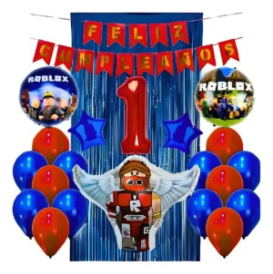 D_NQ_NP_2X_730327-MCO112861614410_072026-F Kit Decoración Sencilla Roblox Globos Rojos Azul