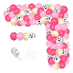 Kit Fiesta Decoración Manchas Vaca Decoración Fucsia Rosado