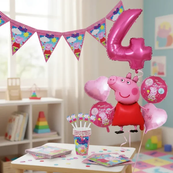 Kit Decoración Peppa Pig X24 + Bouquet + Numero