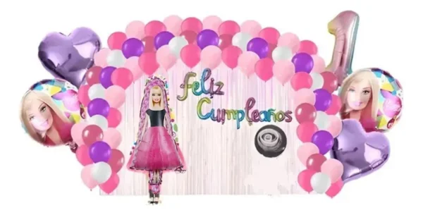 Decoración Globos De Cumpleaños Temática Barbie