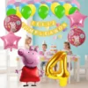 Kit Decoración Peppa Pig Globos Metálicos + Numero