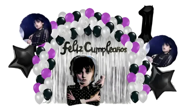 Kit Decoración Completa De Globos De Merlina