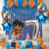 Kit Decoración Dragon Ball Azul Globos Metálicos + Numero