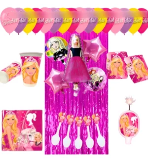 Decoración Completa Globos De Barbie Para Cumpleaños x12inv