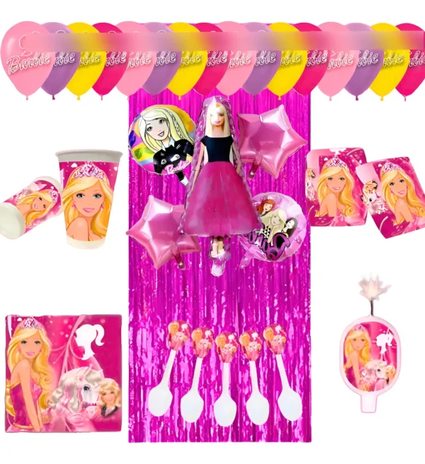 Decoración Completa Globos De Barbie Para Cumpleaños x12inv