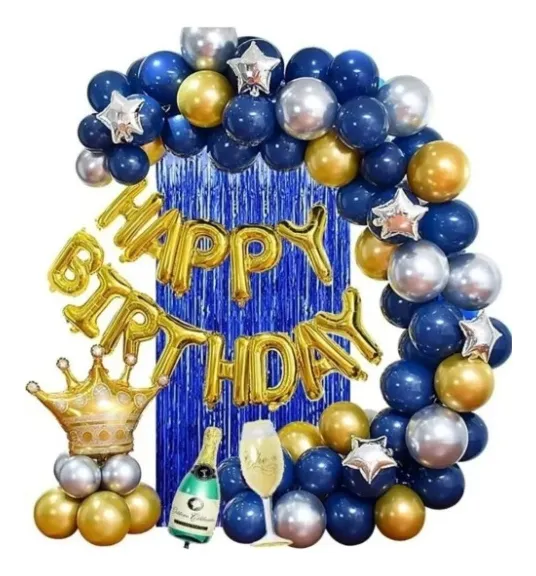 Decoración De Cumpleaños Azul Para Hombre