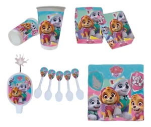 Kit Fiesta Paw Patrol Skye Everest Cumpleaños Niña x12