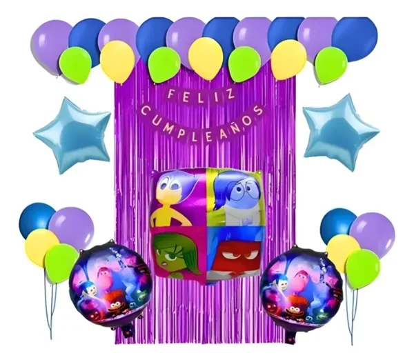 Kit Decoración Intensamente Globos Metálicos + Numero
