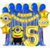 Kit Decoración Los Minions Globos Metálicos + Número