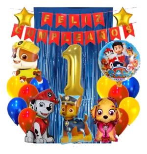 D_NQ_NP_2X_805849-MCO93185264329_092025-F Set De Globos Decoración Temática Paw Patrol 24pzas
