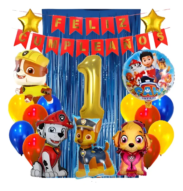 Set De Globos Decoración Temática Paw Patrol 24pzas
