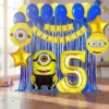 Kit Decoración Los Minions Globos Metálicos + Número