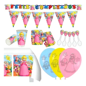 Kit Decoración Fiesta - Princesa Peach Super Mario Bros X 12