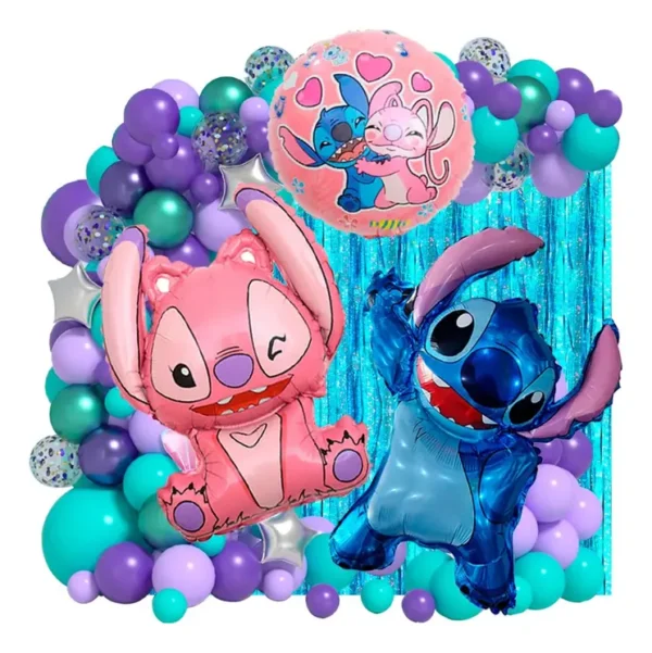 Kits De Decoración Tematica Stitch Y Angela 50pzas