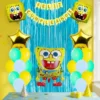 Kit Decoración Bob Esponja Globos Metálicos + Numero