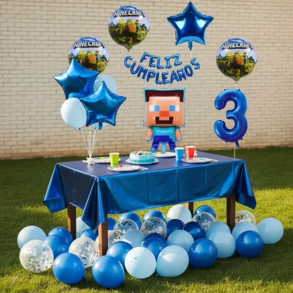 Decoración Minecraft Steve Para Cumpleaños