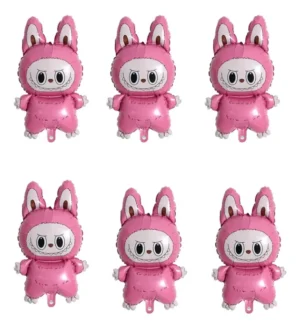 D_NQ_NP_2X_850013-MLA99975297543_112025-F Globos Metalizados Premium Rosa 30cm Labubu Decoración Reutilizables x6