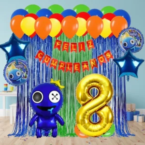 Kit Decoración Globos Rainbow Friends Para Cumpleaños