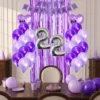 Kit Decoración Feliz Cumpleaños Globos Lila Morado + Números