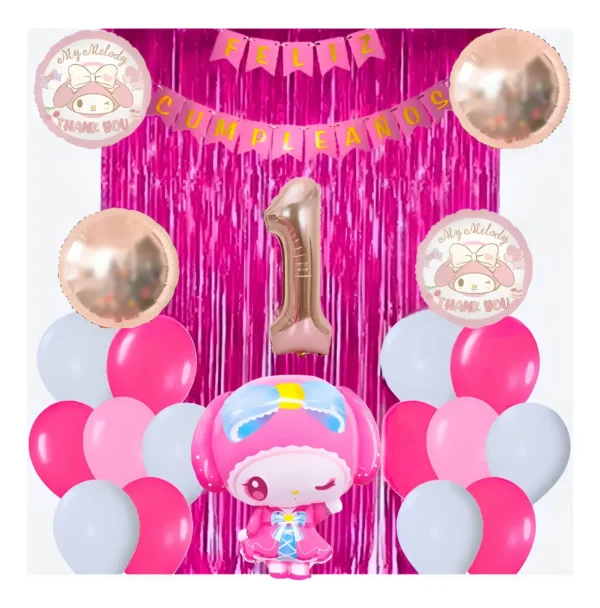 Kit Decoración Globos My Melody Sanrio Cumpleaños