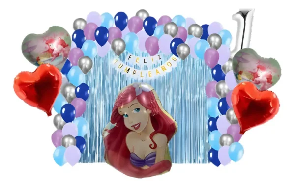 Kit Decoración Completa De Globos De La Sirenita