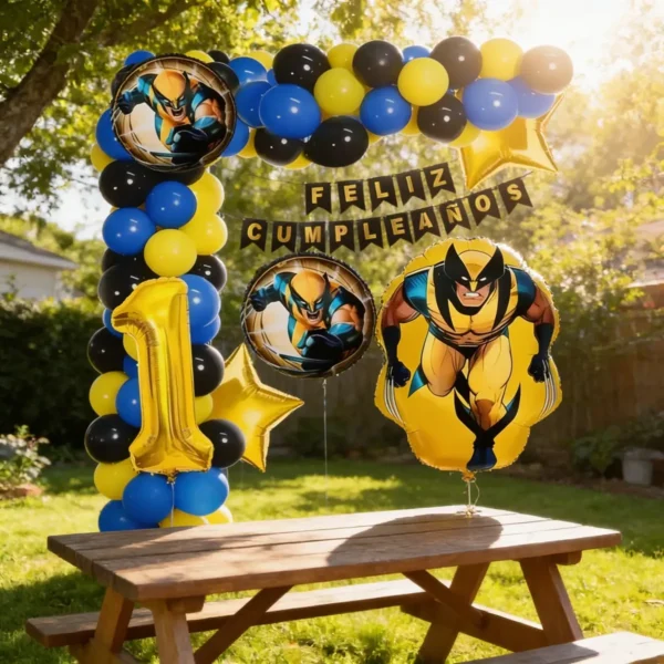 Kit Decoración Wolverine Globos Metálicos Completo + Número