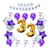 Kit Decoración Feliz Cumpleaños Bombas Lila Morado Y Plata