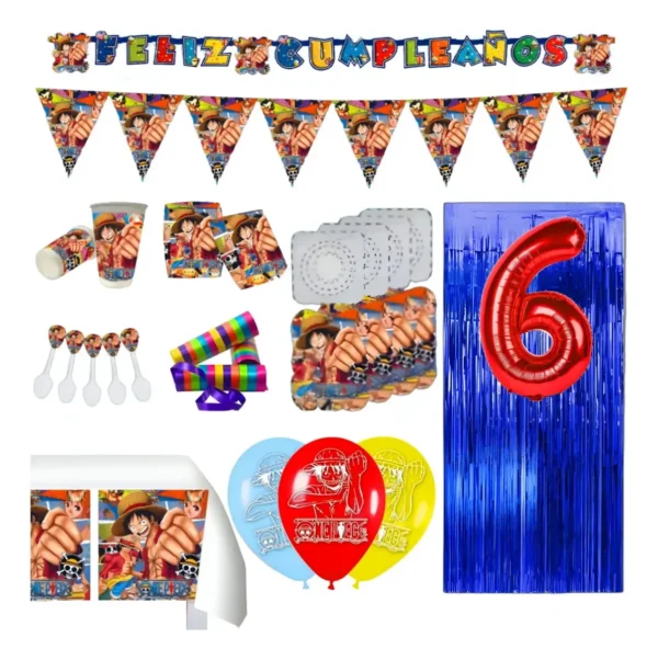 Kit Infantil Decoración Fiesta - One Piece X20 Invitados
