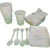 Kit Decoración Feliz Cumple Plata X24 Vaso + Plato + Cuchara