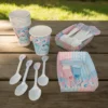 Kit Decoración Revelación De Sexo x12 Vasos + Plato + Cuchara
