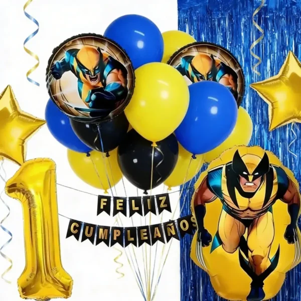 Kit Decoración Wolverine Globos Metálicos Completo + Numero