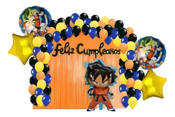 Kit Decoración Dragon Ball Globos Metálicos + Número