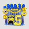 Kit Decoración Los Minions Globos Metálicos + Número