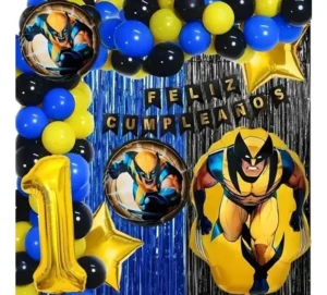 Kit Decoración Wolverine Globos Metálicos Completo + Número