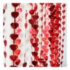 Cortina metálica en forma de corazón con paneles metálicos con flecos, 1 x 2 m
