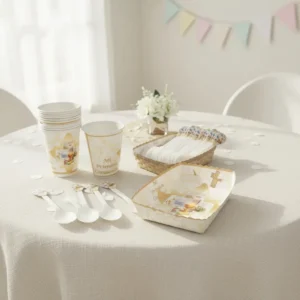 D_NQ_NP_2X_928845-MLA104694540019_012026-F Kit Decoración Primera Comunión Dorado 12 invitados
